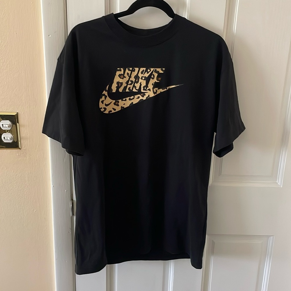 Nike black and cheetah t shirt. Loose fit. New with tags